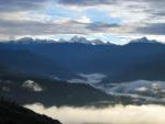 snow peaks at sunrise