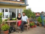 roof terrace at Madhuban guest house, with our room behind us