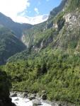 looking back down the valley