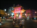 Chinatown gate (and passing tuk-tuk)