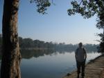 Drew by the moat around Angkor Wat