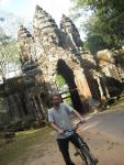 Drew in front of the North gate of Angkor Thom