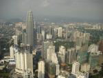 view from KL tower to the Petronas towers