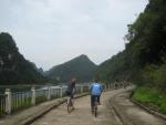 Riding bikes on Cat Ba island