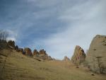 rocky outcrops on the ridge