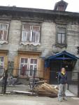 Heather outside our homestay in Irkutsk